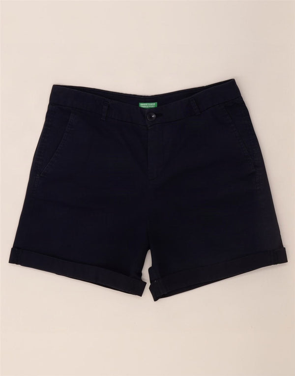 Benetton Womens Chino Shorts UK 8 Small W28 Navy Blue Cotton