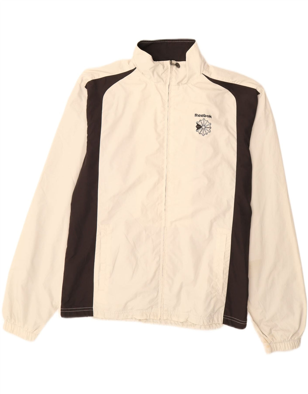 Reebok Mens Tracksuit Top Jacket Grande Off White Colourblock Poliéster