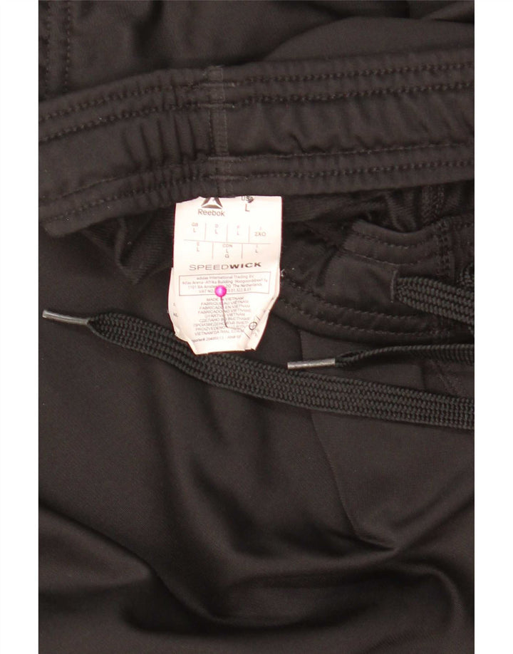 Reebok Mens Treino Calças Joggers Grande Poliéster Preto