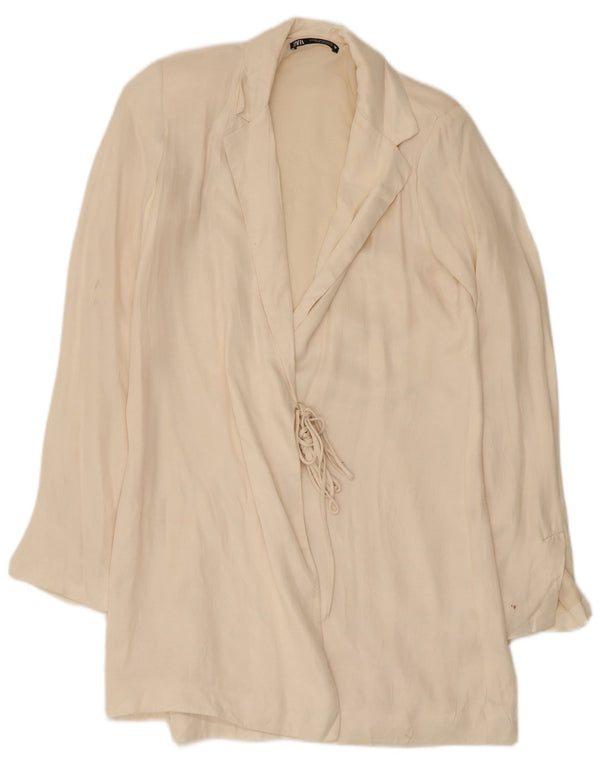 Sobretudo feminino Zara UK 6 XS off white viscose