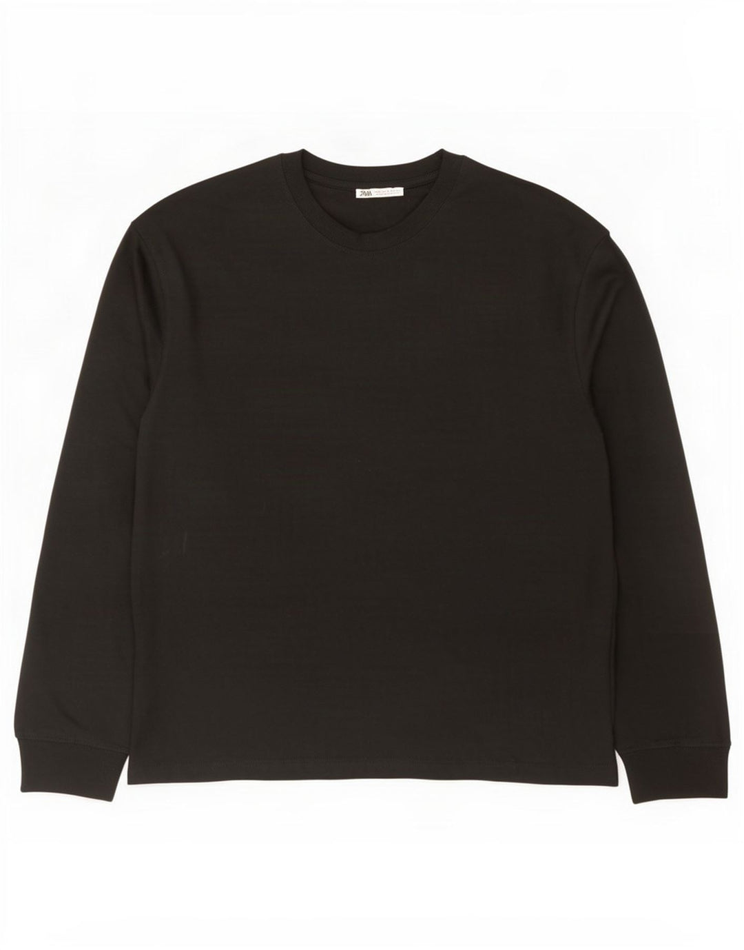 Zara Top masculino manga comprida médio algodão preto