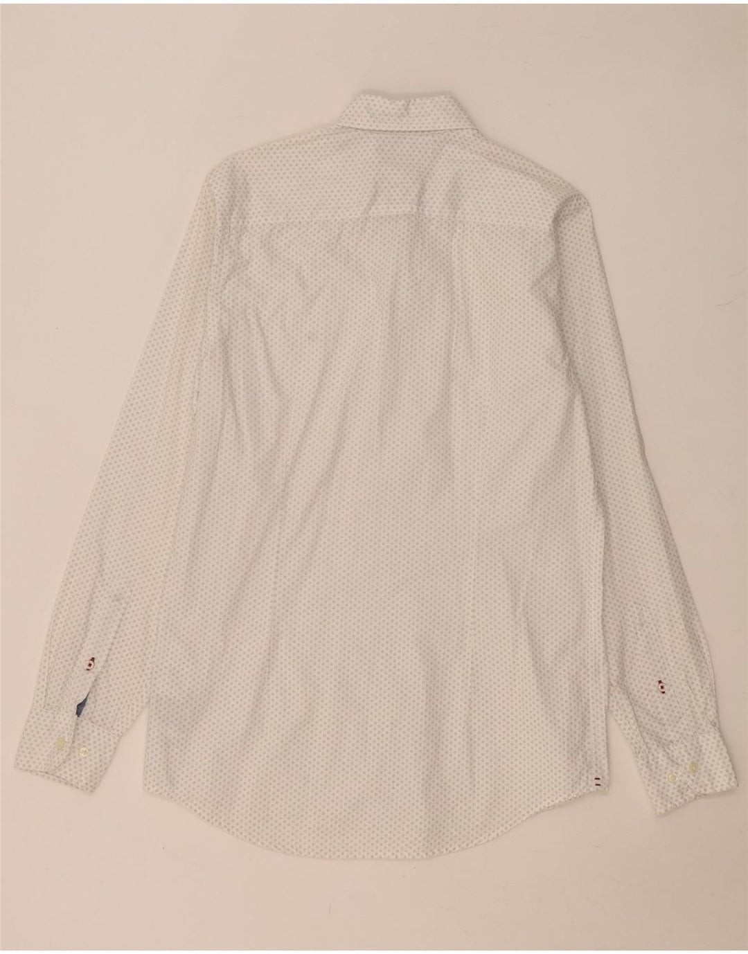 Camisa masculina TOMMY HILFIGER slim fit de algodão manchado branco médio