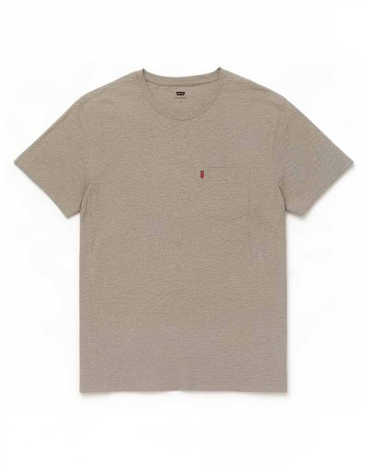 Camiseta masculina Levi's Top cinza médio algodão manchado
