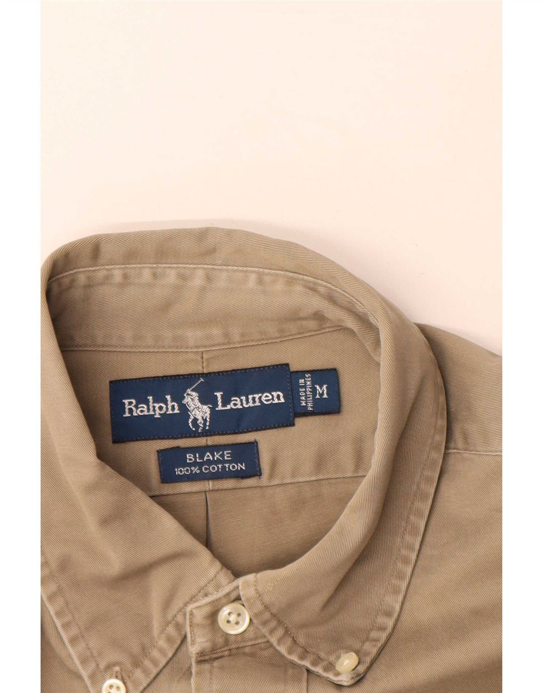 Camisa masculina Ralph Lauren Blake Loose Fit de algodão bege médio