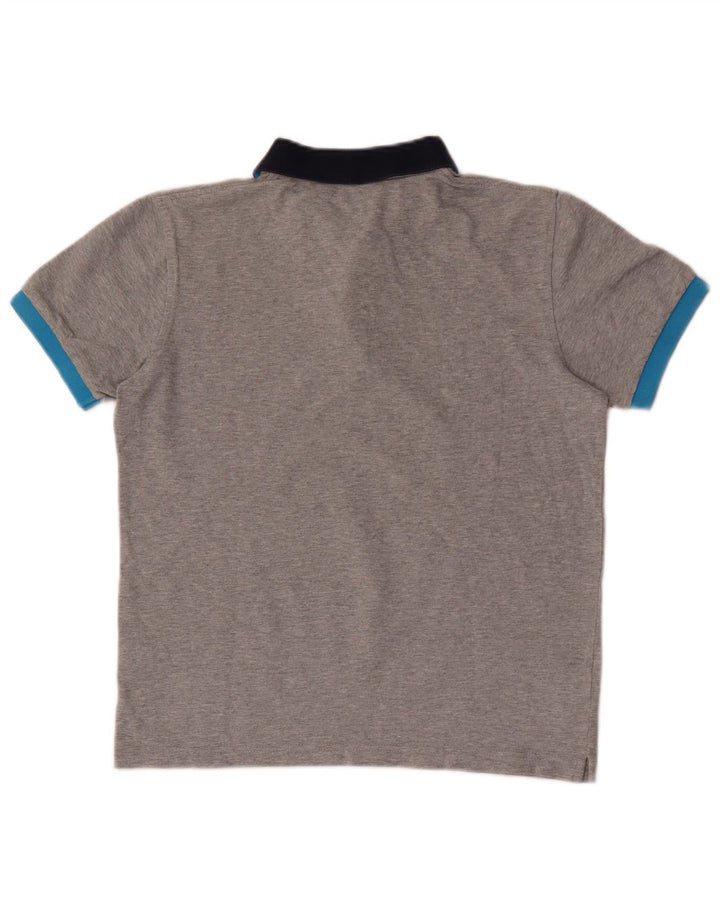 Camisa polo masculina Sun68 pequena cinza colorblock algodão