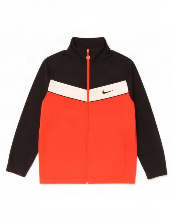 Jaqueta Nike Boys Tracksuit Top 12-13 anos grande bloco colorido preto