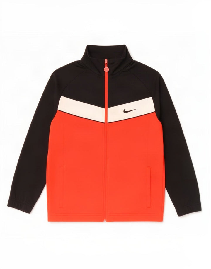 Jaqueta Nike Boys Tracksuit Top 12-13 anos grande bloco colorido preto