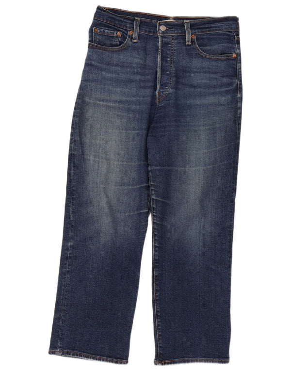 Jeans feminino Levi's Ribcage cintura alta reta W29 L26 azul