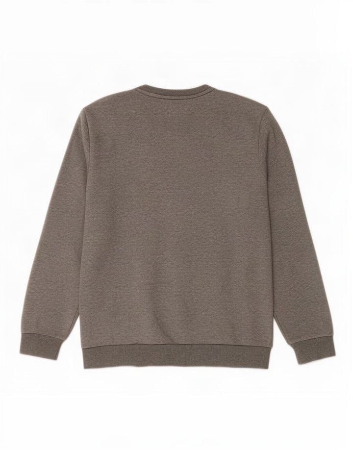Puma moletom masculino jumper médio cinza algodão manchado