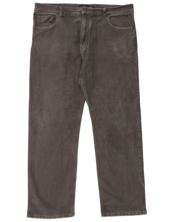 Calça casual reta masculina Marks & Spencer Blue Harbor W40 L31 cinza