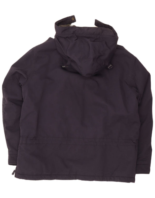 Jaqueta masculina Napapijri Geographic Graphic com capuz Anorak Reino Unido 46 3XL azul marinho