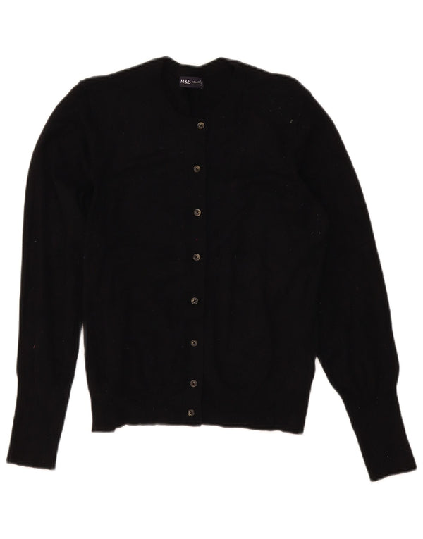 Suéter cardigã feminino Marks & Spencer Reino Unido 12 viscose preta média