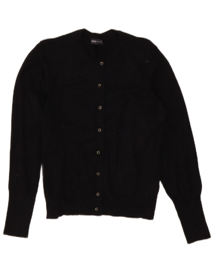 Suéter cardigã feminino Marks & Spencer Reino Unido 12 viscose preta média