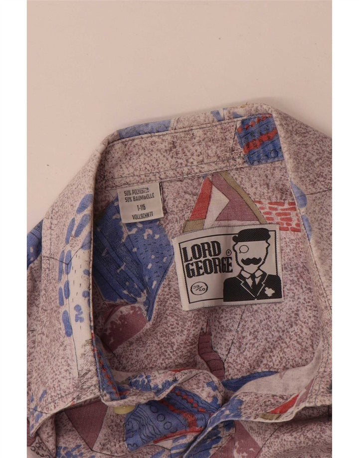 Camisa masculina vintage com padrão abstrato tamanho 39/40 médio multicolorido
