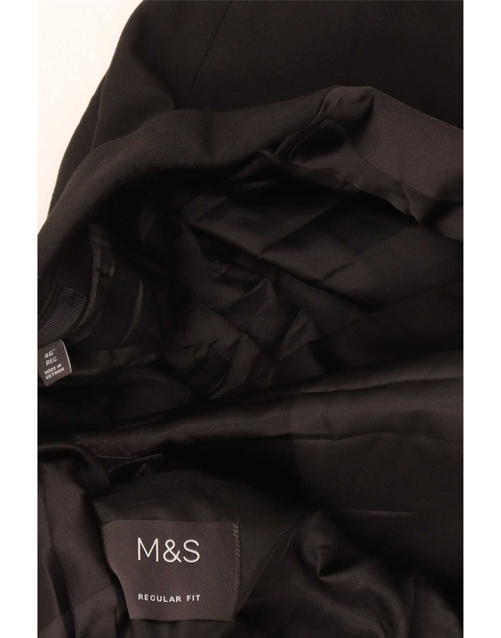Jaqueta blazer masculina de 1 botão Marks & Spencer Reino Unido 46 XL preta