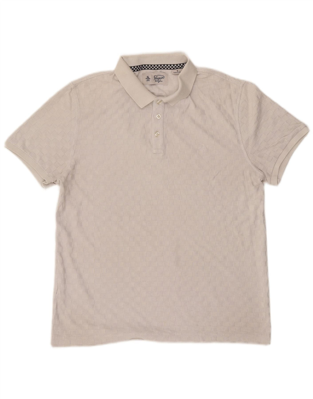 Camisa polo masculina Penguin algodão cinza médio
