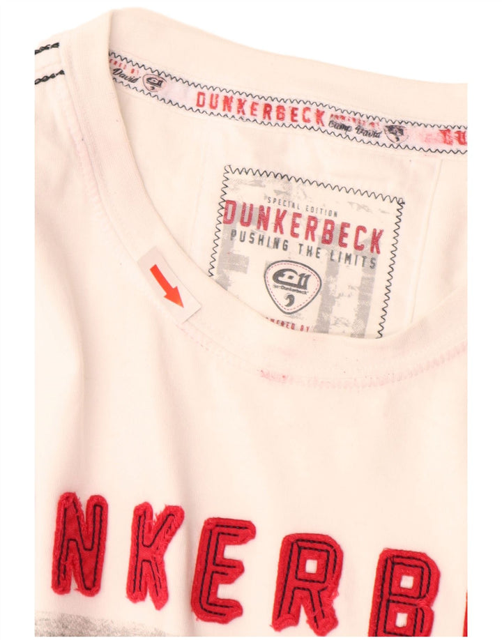 Camiseta gráfica masculina Camp David Top XL algodão branco