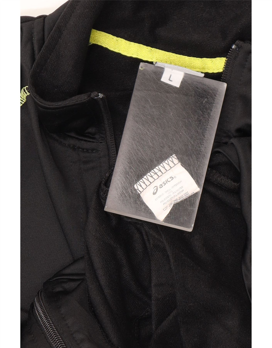 ASICS Womens Tracksuit Top Jacket UK 14 Grande Poliéster Preto