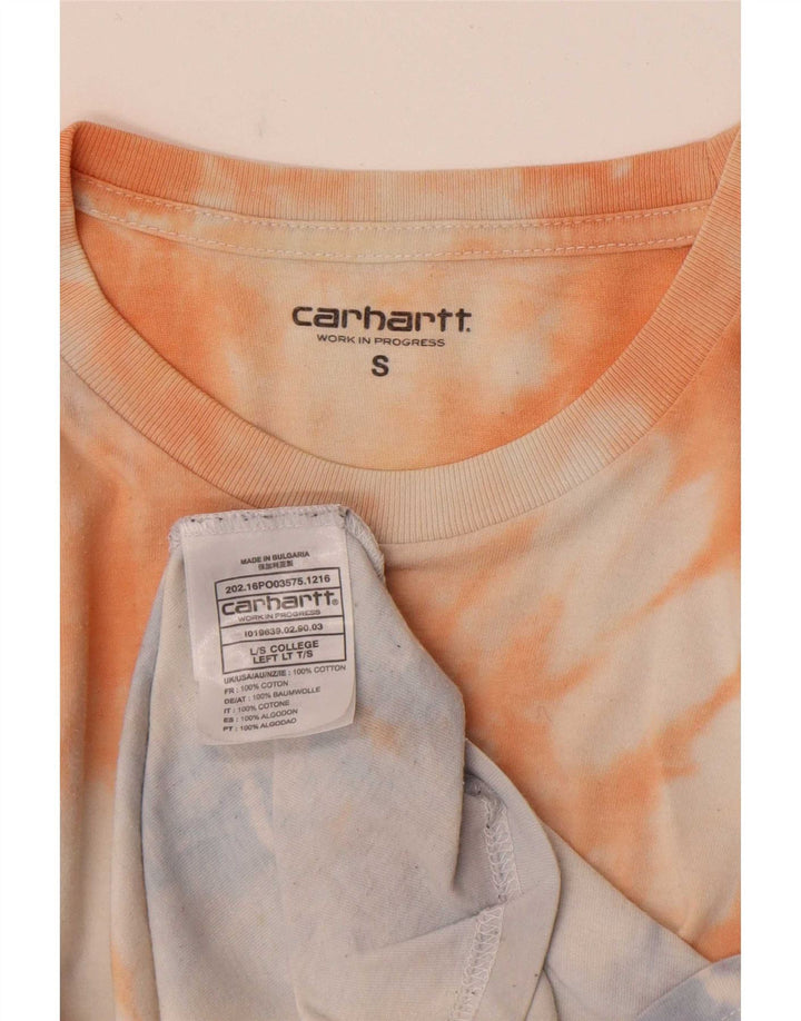 Top gráfico masculino Carhartt manga comprida pequeno algodão tie-dye multicolorido