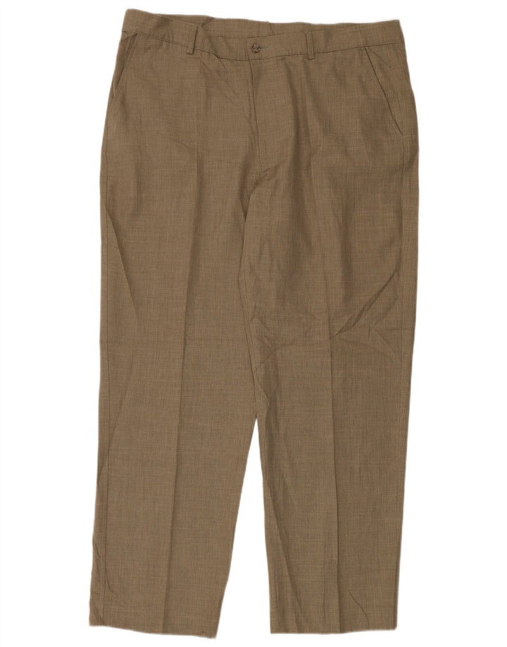 Calça casual cônica masculina Farah W40 L31 poliéster marrom