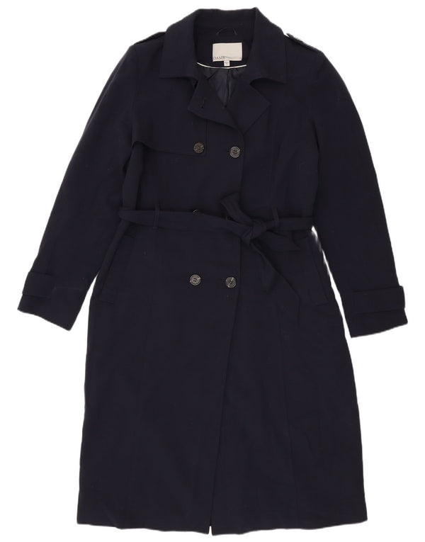 Trench Coat feminino Oasis UK 16 grande poliéster azul marinho