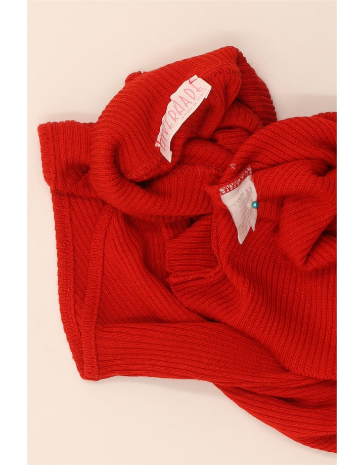 Colete feminino vintage regata Reino Unido 12 viscose vermelha média