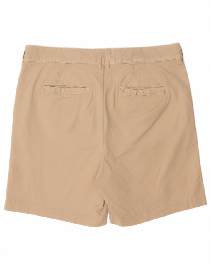 Shorts chino feminino de cintura alta FAT FACE Reino Unido 12 médio W32 algodão bege