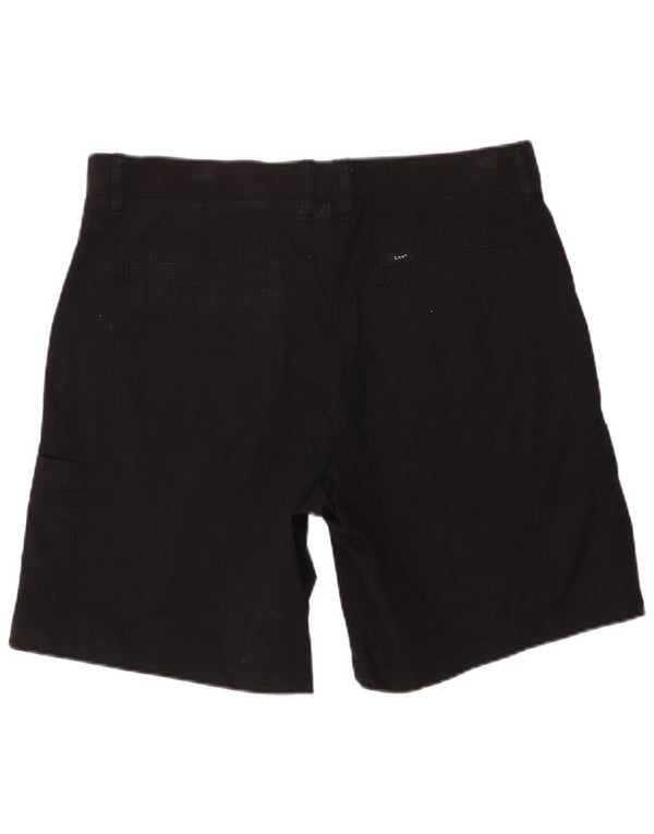 Shorts cargo feminino Lee de cintura média e ajuste relaxado US 14 XL W38 algodão preto