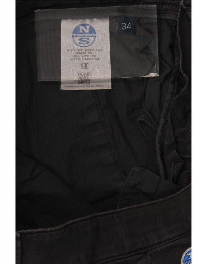 Shorts cargo masculino North Sails W34 grande algodão cinza