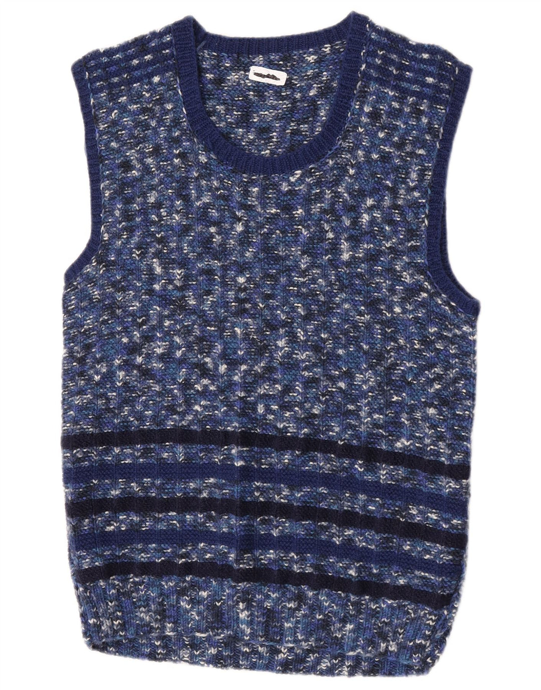 Colete masculino vintage regata pequena azul manchada