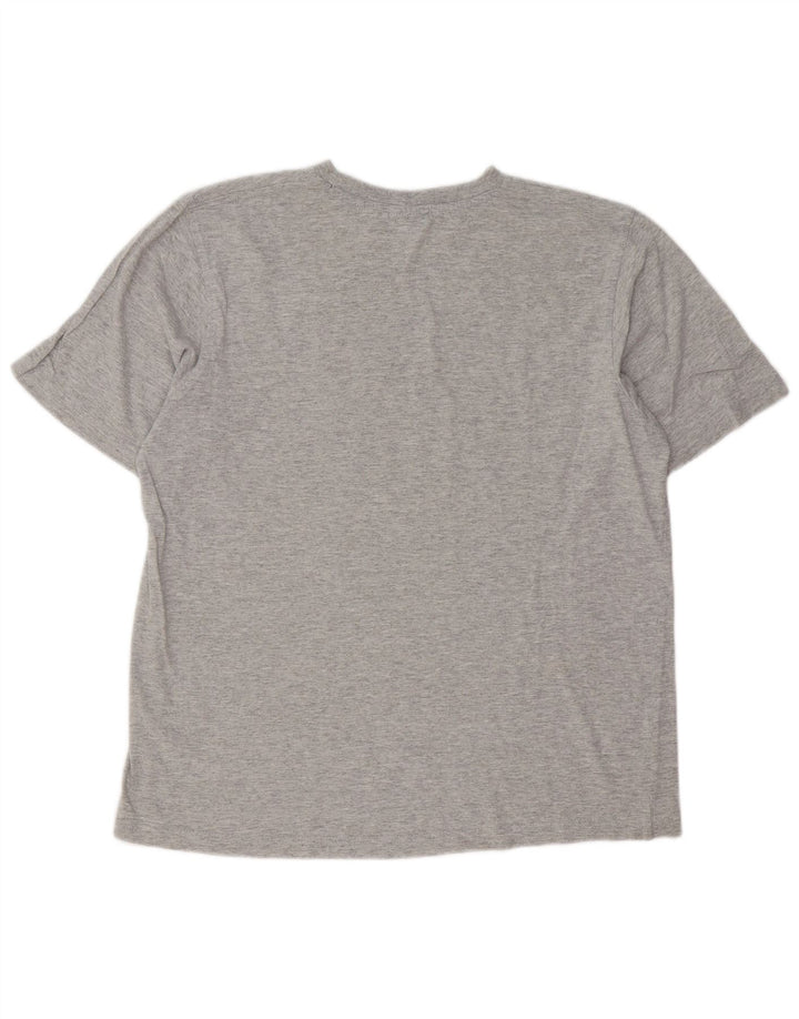 Camiseta masculina gráfica Coveri Top algodão manchado cinza médio