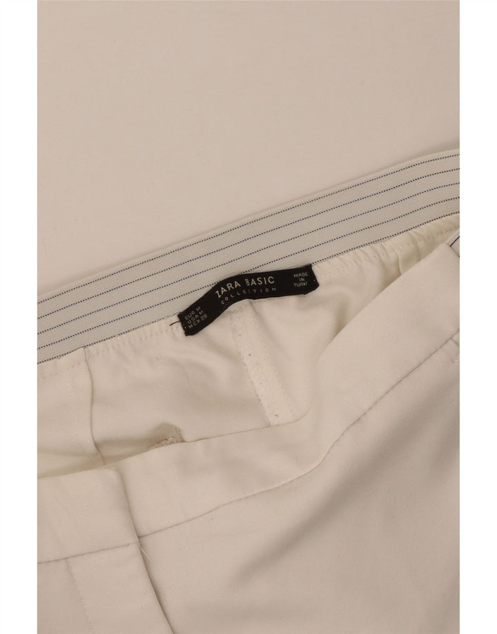Calça feminina reta casual Zara médio W28 L27 branca