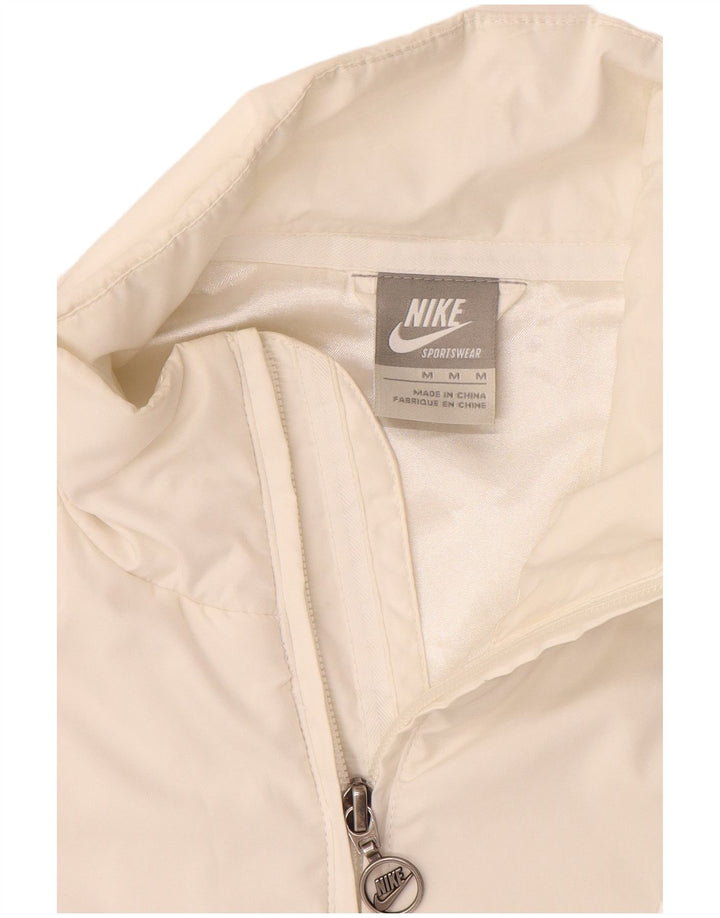 Jaqueta acolchoada feminina Nike UK 12 poliéster branco médio