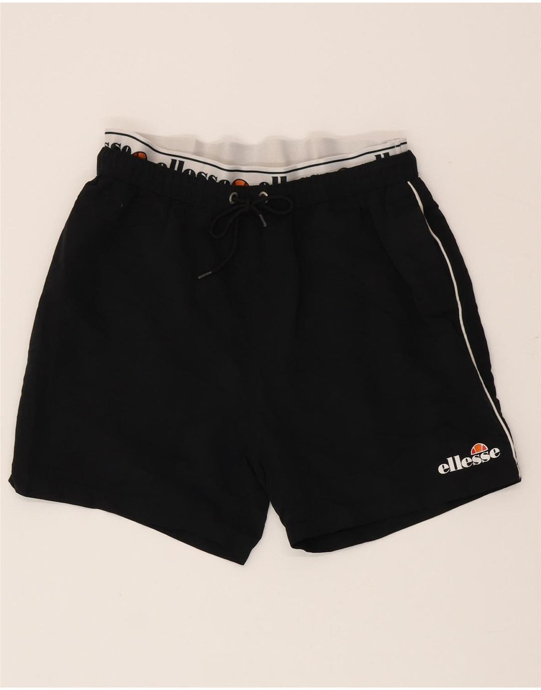 Ellesse Mens Graphic Sport Shorts Médio Preto Colourblock Poliéster