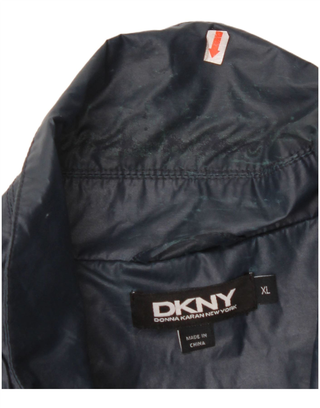 Jaqueta de chuva masculina DKNY UK 42 XL algodão azul marinho