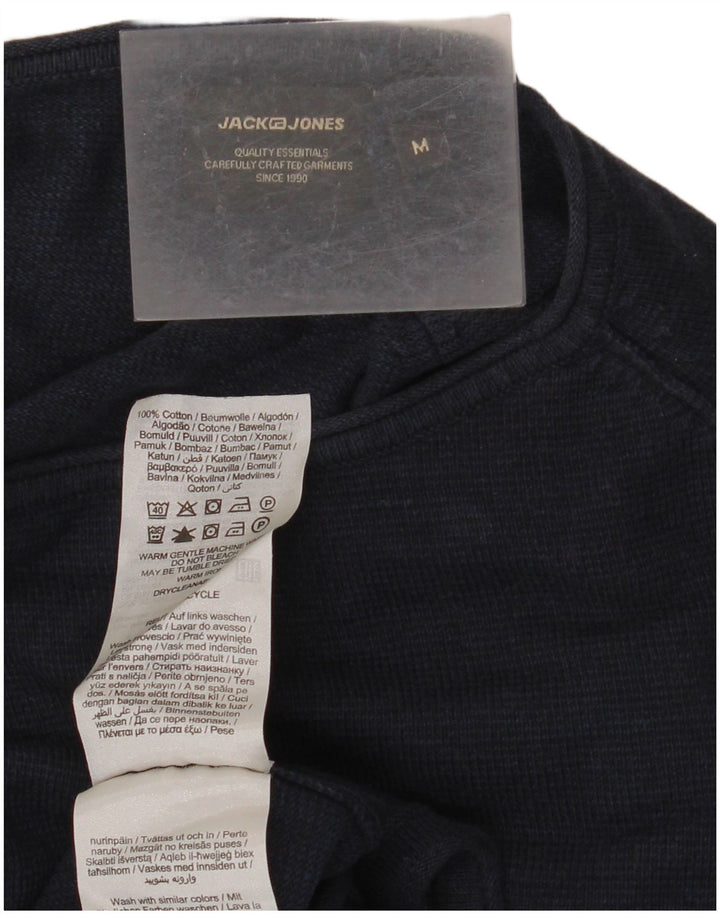 Suéter masculino JACK & JONES com gola redonda, algodão azul marinho médio