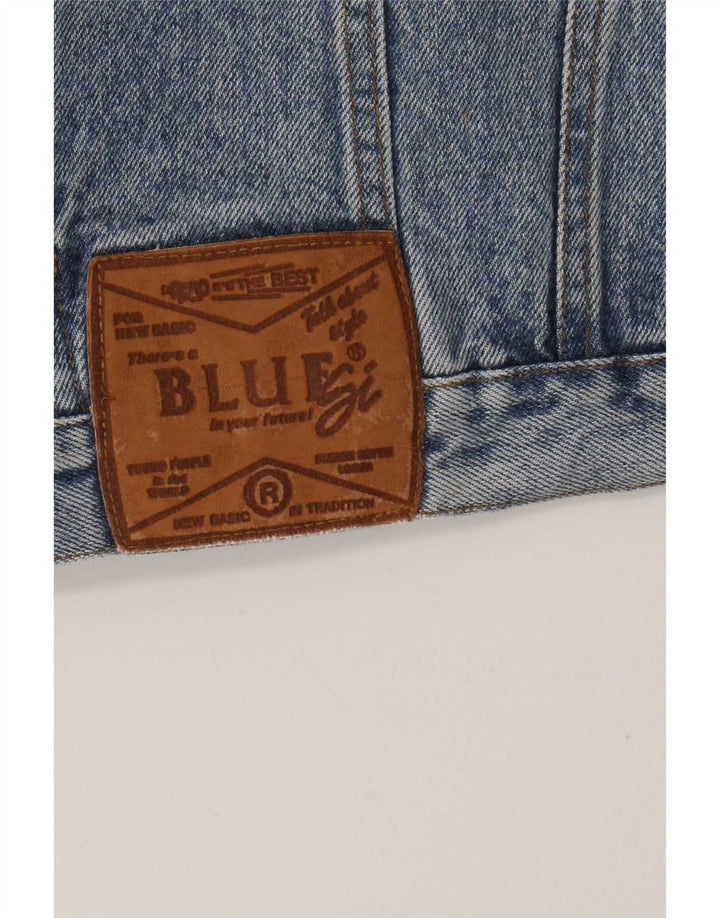 Jaqueta jeans masculina vintage UK 40 grande azul