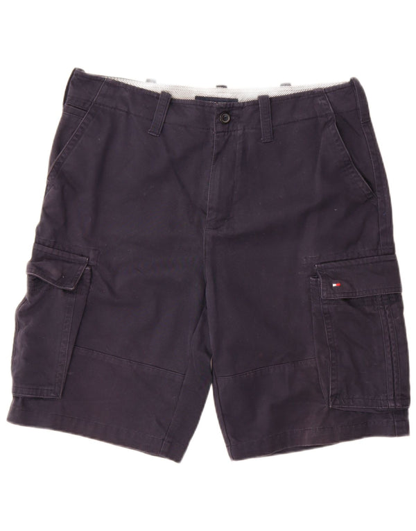 Shorts cargo masculino Tommy Hilfiger W34 grande algodão azul marinho