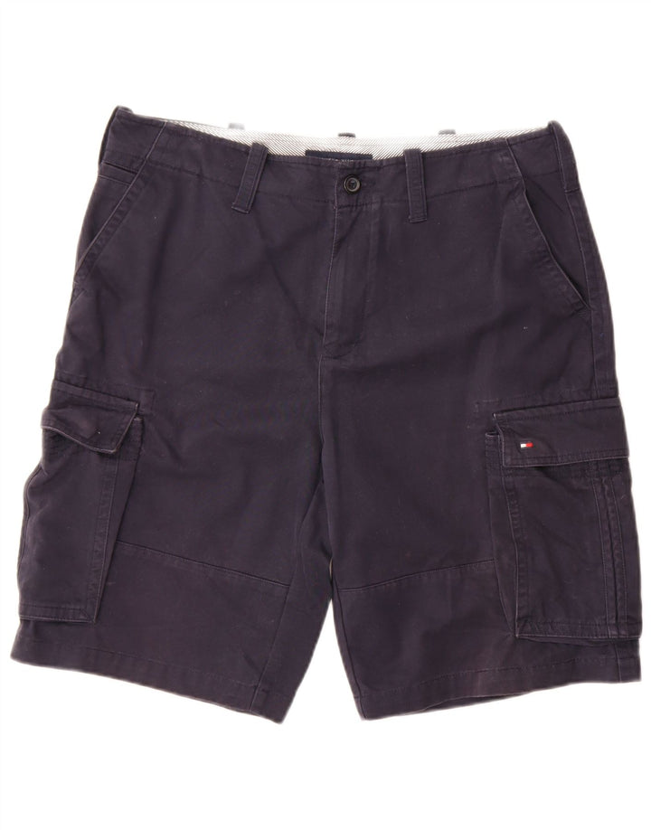 Shorts cargo masculino Tommy Hilfiger W34 grande algodão azul marinho