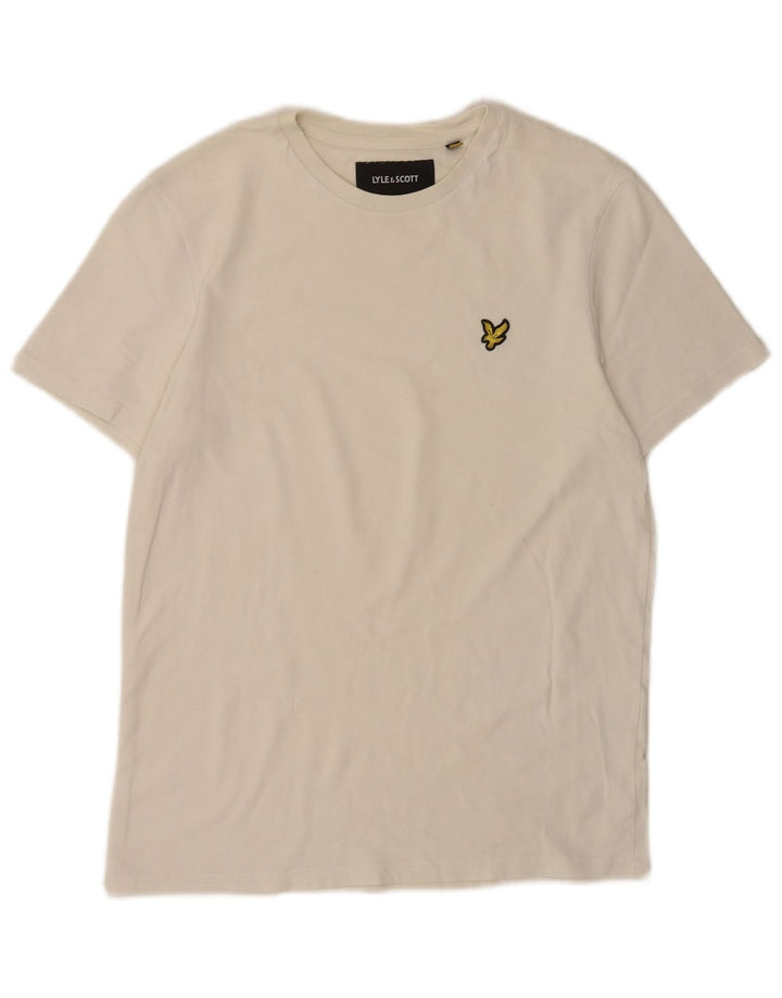 Camiseta masculina Lyle & Scott pequena de algodão branco