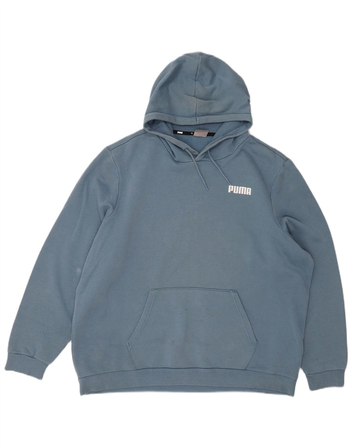 PUMA moletom com capuz masculino 2XL algodão azul