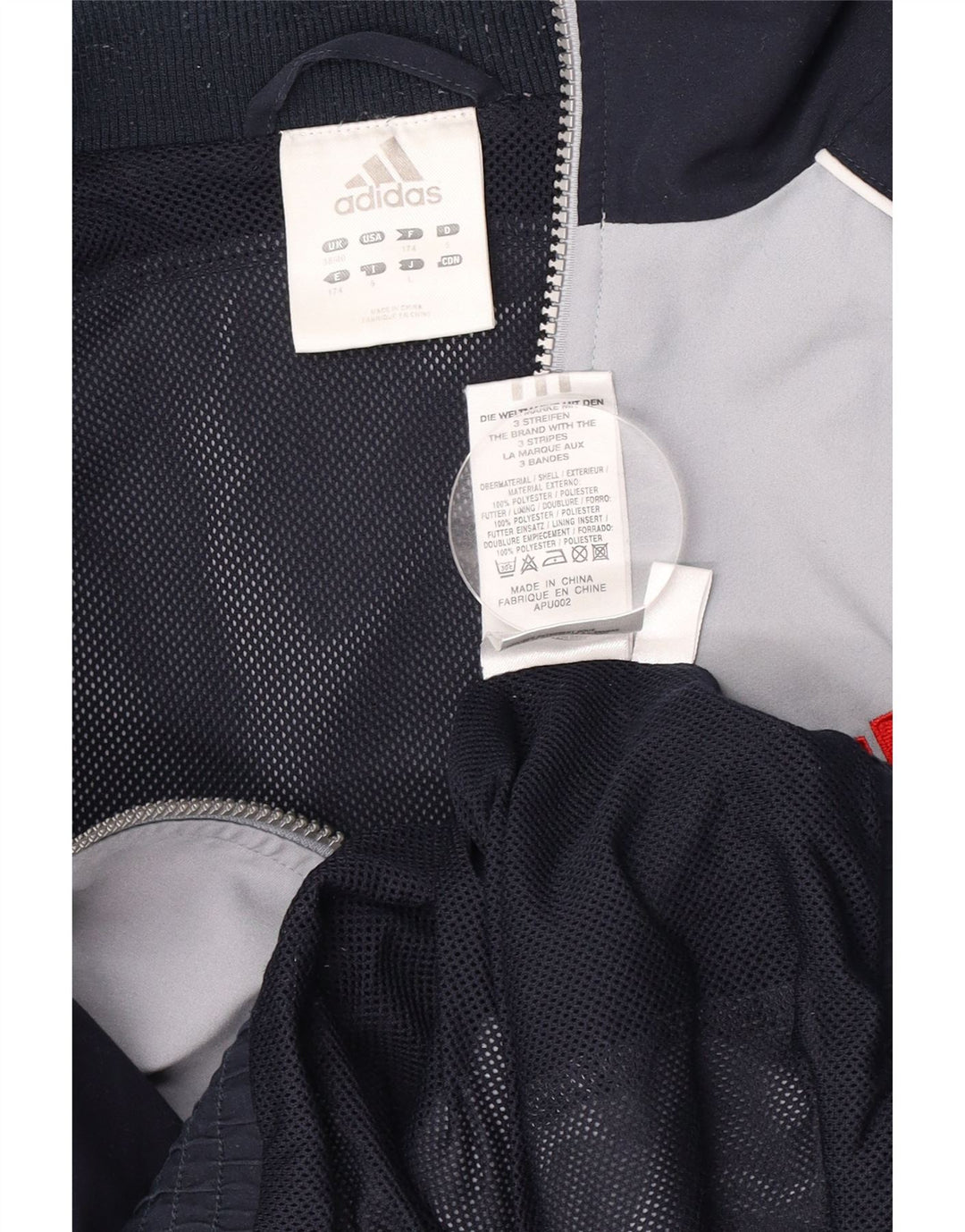 Adidas Mens Tracksuit Top Jacket UK 38/40 Médio Azul Marinho Colorblock