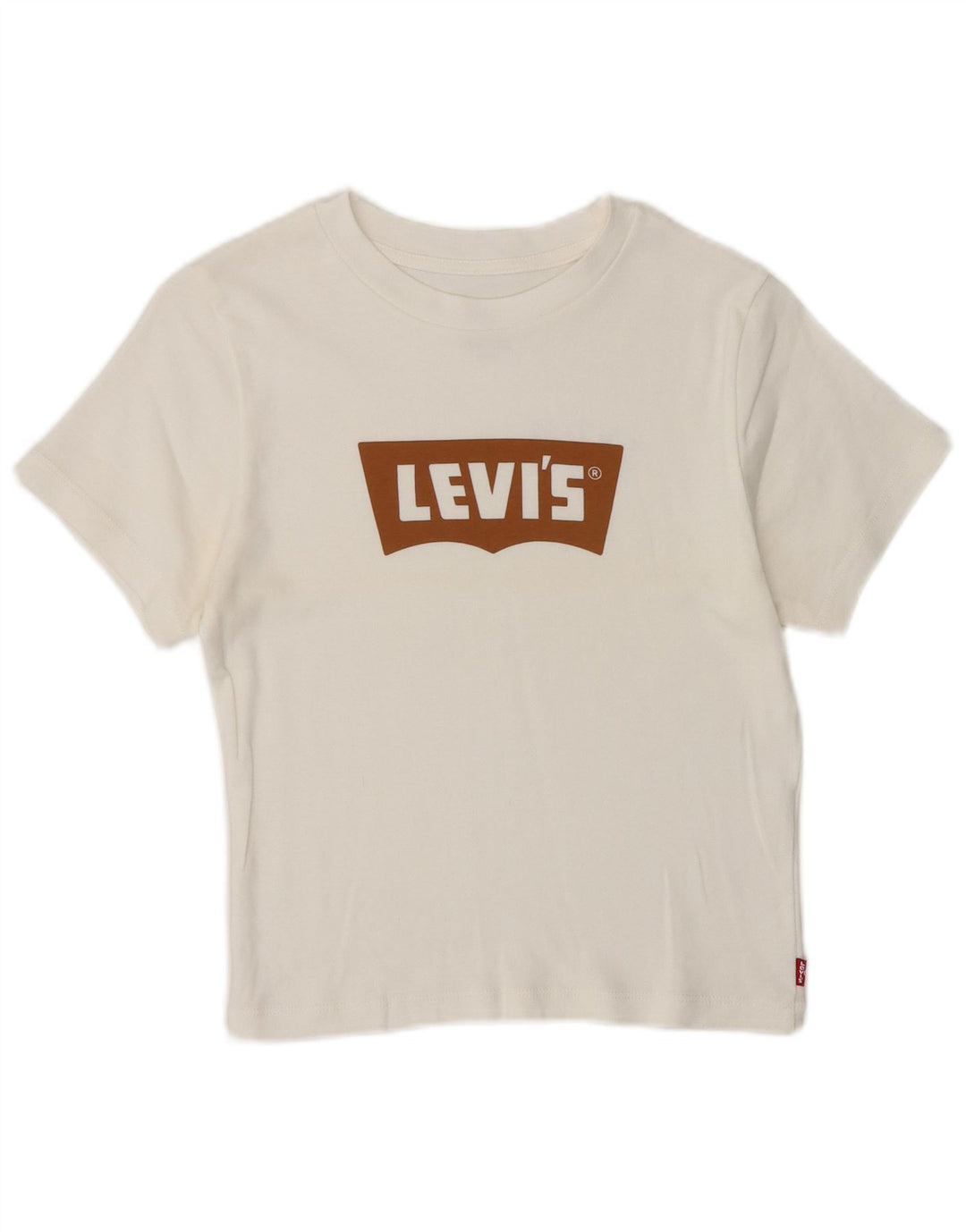 Camiseta feminina Levi's Crop Graphic UK 8 pequena branca