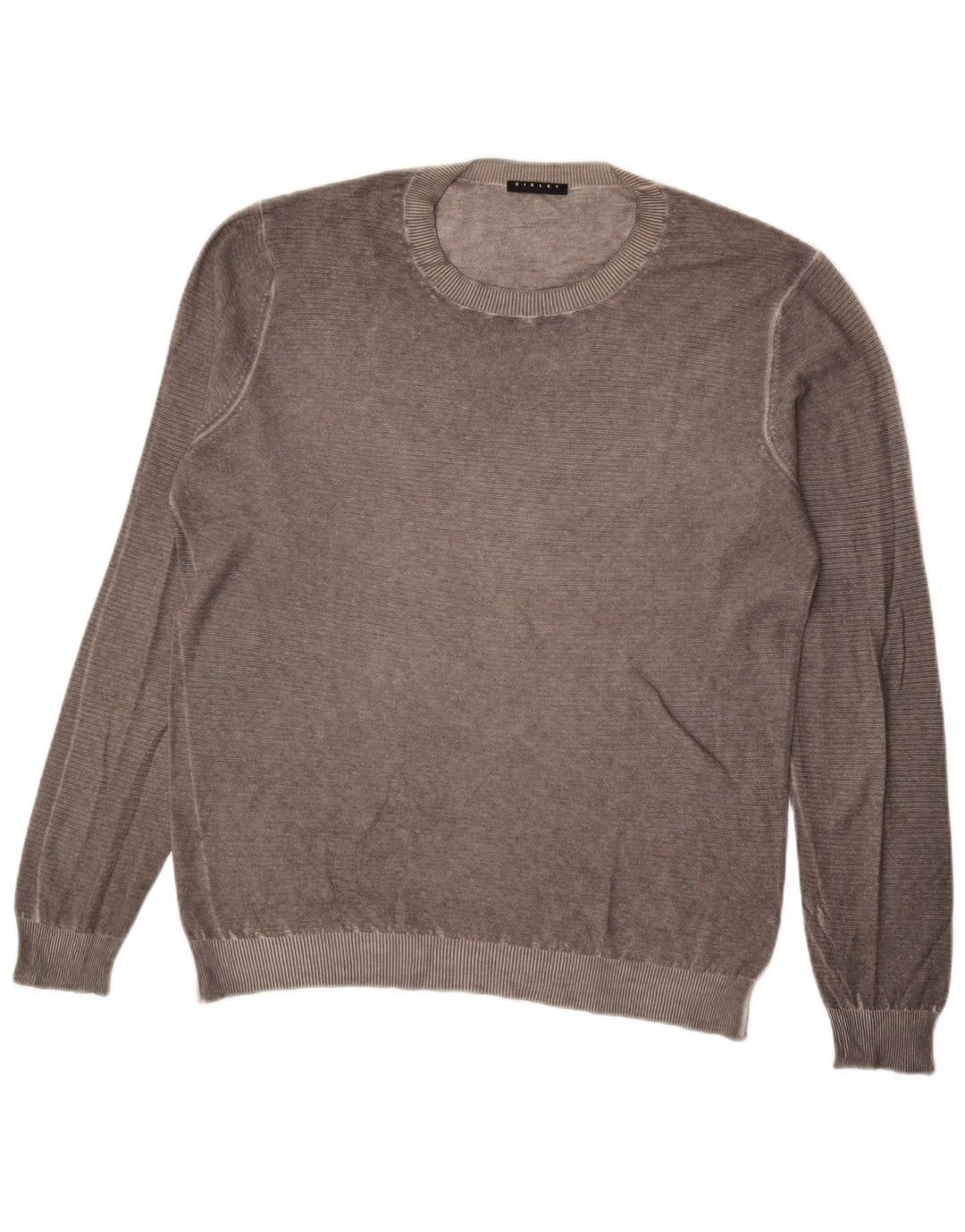 Suéter masculino Sisley com gola redonda grande cinza