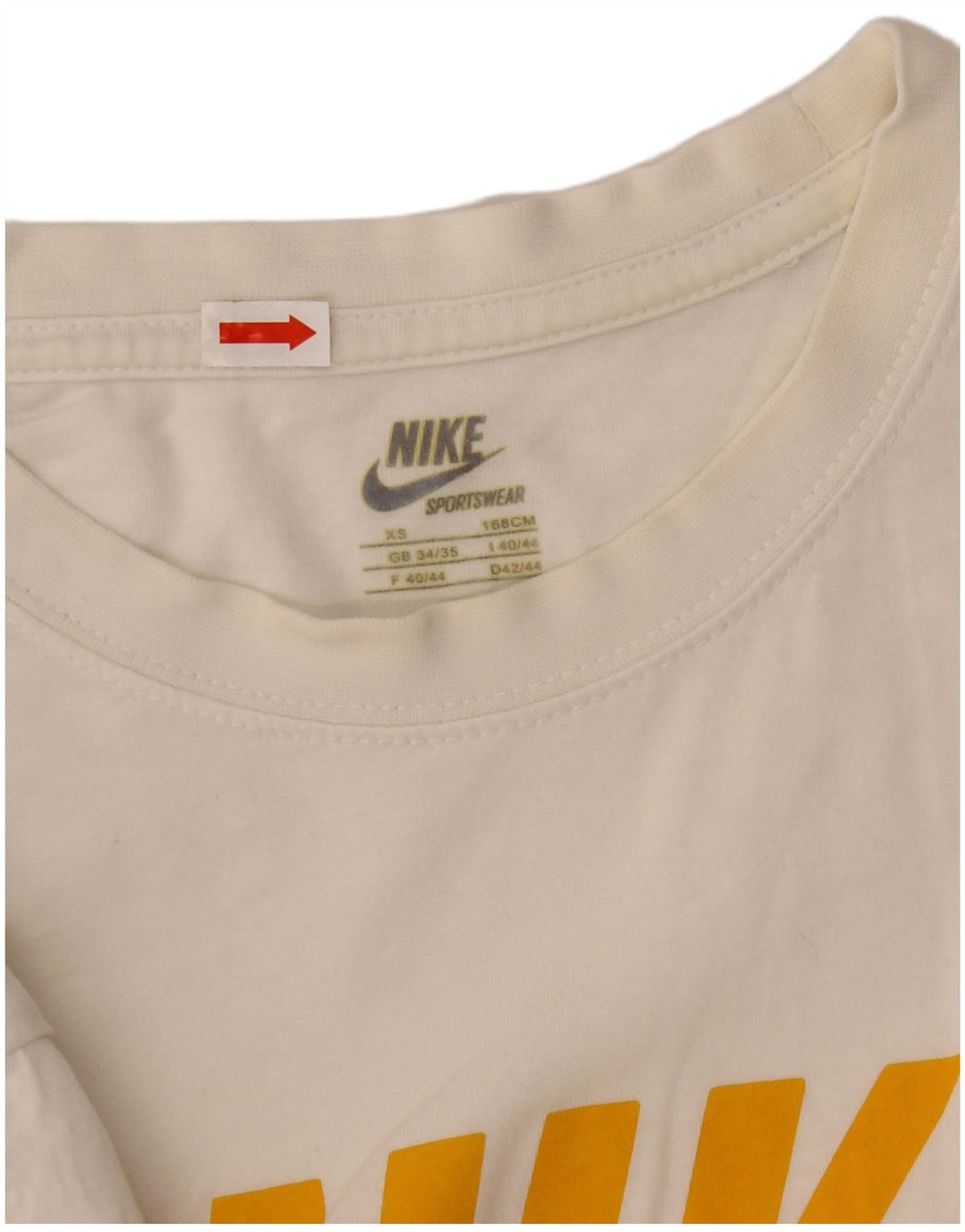 Camiseta gráfica masculina NIKE UK 34/35 XS algodão branco