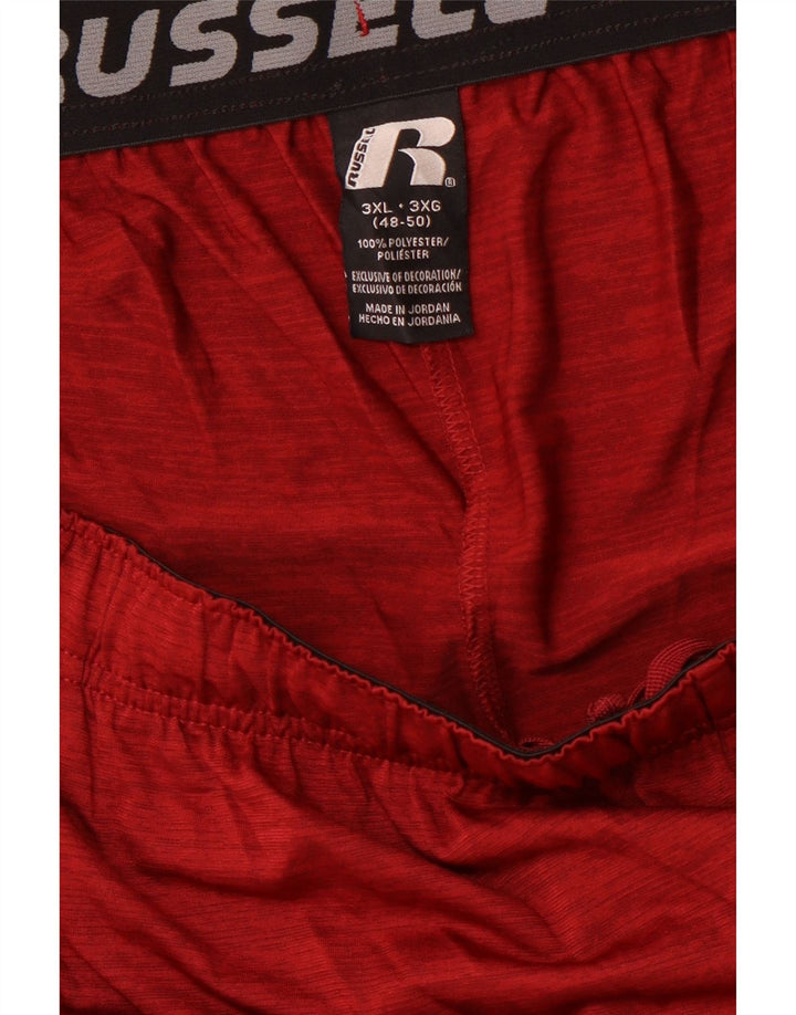 RUSSELL ATLÉTICO Masculino Dri-Power Sport Shorts 3XL Vermelho Colorblock