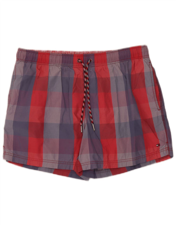 Shorts de natação masculino Tommy Hilfiger grande nylon xadrez multicolorido