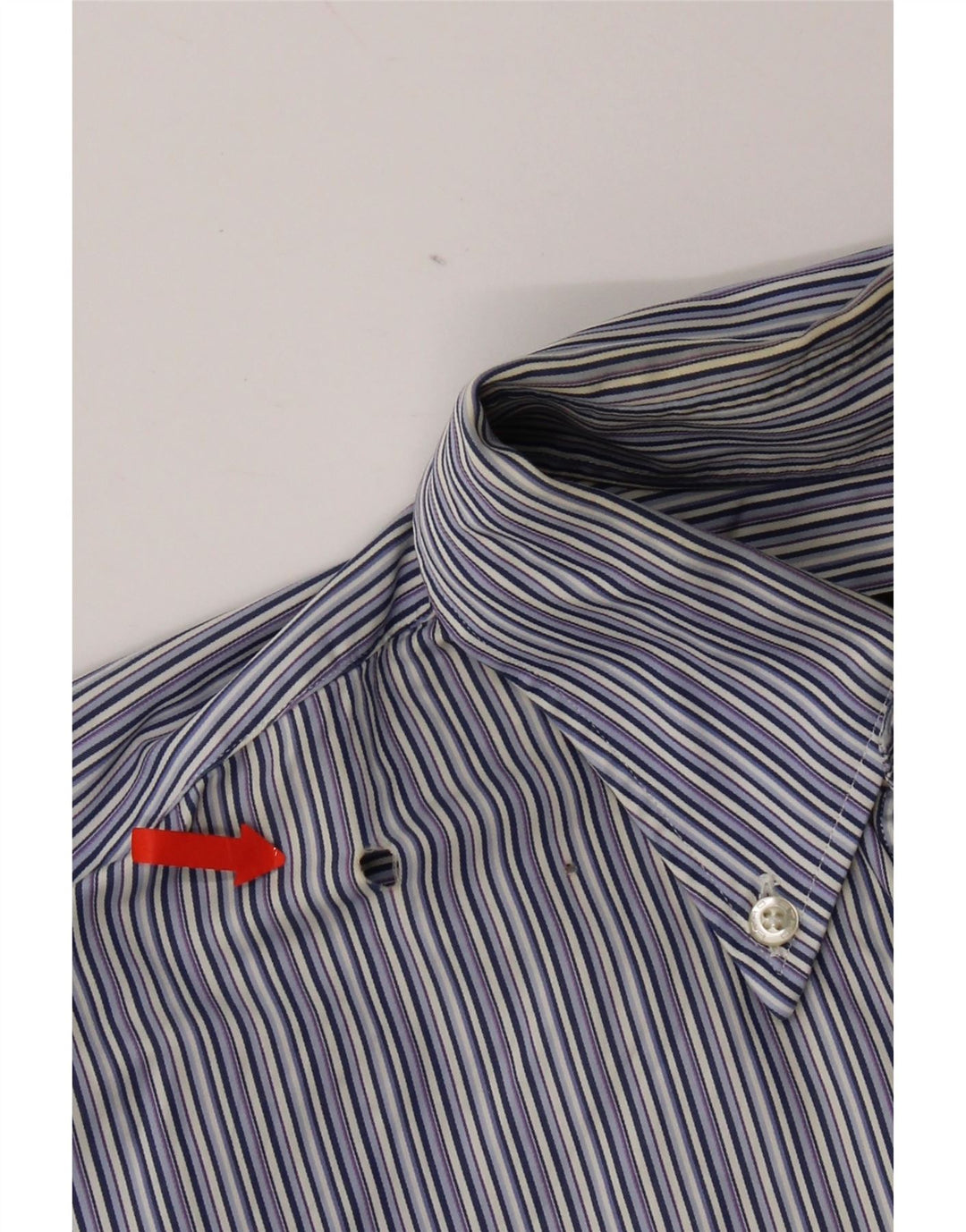 Camisa masculina Etro tamanho 40 algodão listrado azul médio