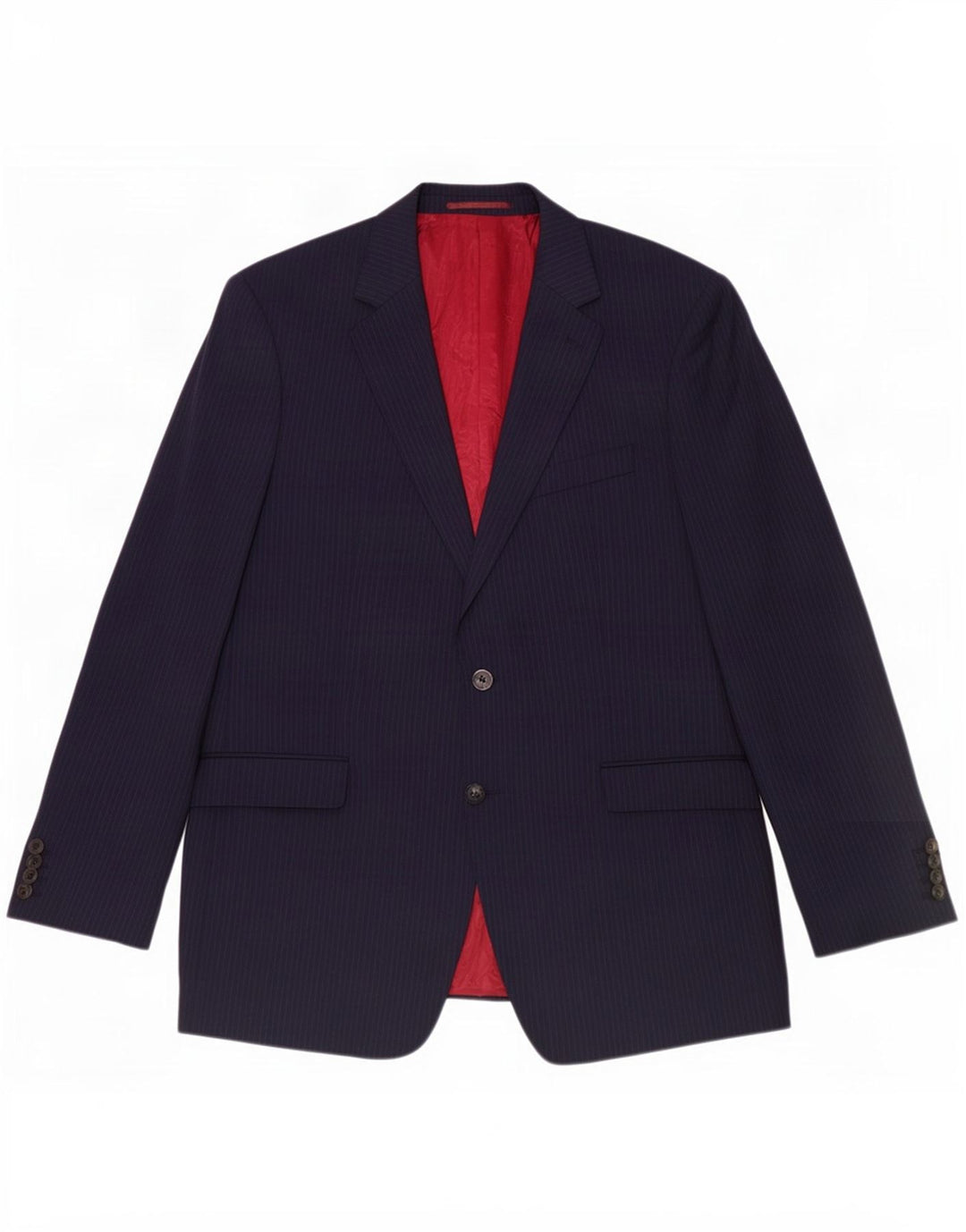 Jaqueta blazer masculina longa de 2 botões Marks & Spencer Reino Unido 44 XL azul marinho