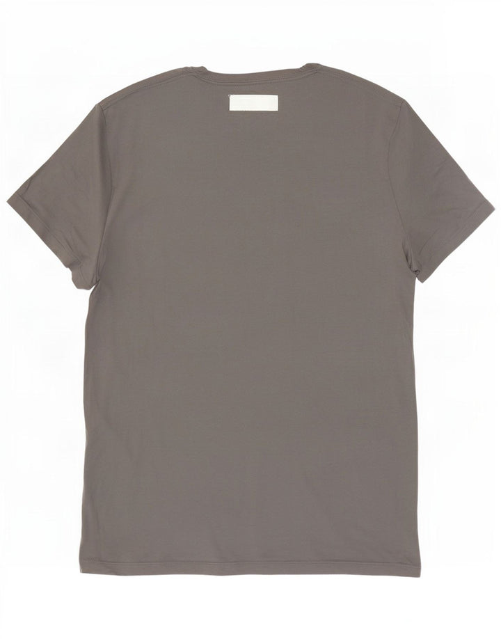 Camiseta masculina Abercrombie & Fitch Top cinza médio algodão